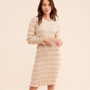 Current Air Metalic Puff MIDI Dress